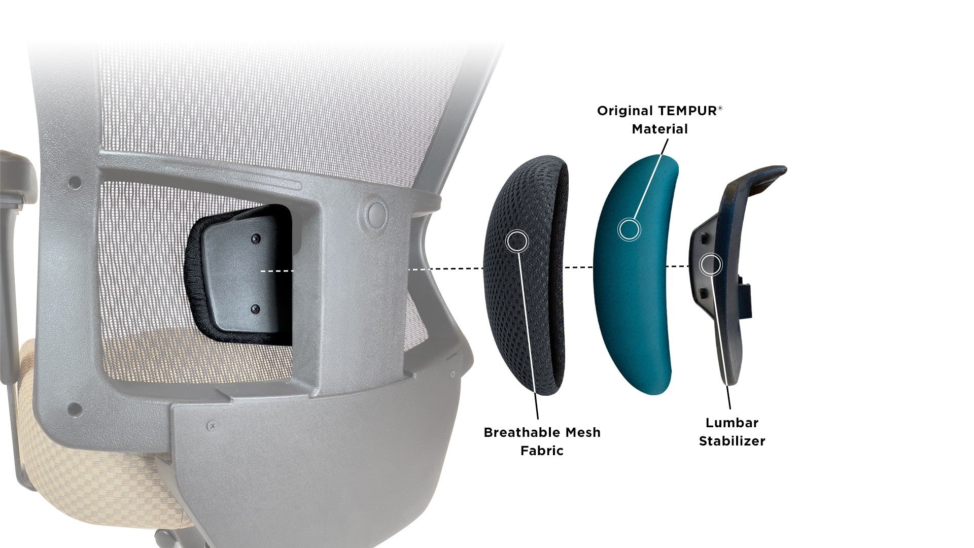 TEMPUR-Lumbar Support™ Office Chair (Beige) Smyrna Furniture Outlet