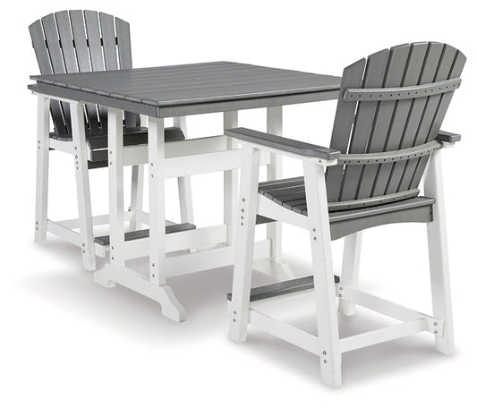 Transville Outdoor Counter Height Dining Table and 2 Barstools Smyrna Furniture Outlet