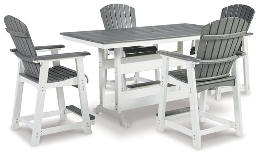 Transville Outdoor Counter Height Dining Table and 4 Barstools Smyrna Furniture Outlet