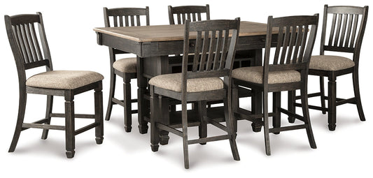 Tyler Creek Counter Height Dining Table and 6 Barstools Smyrna Furniture Outlet