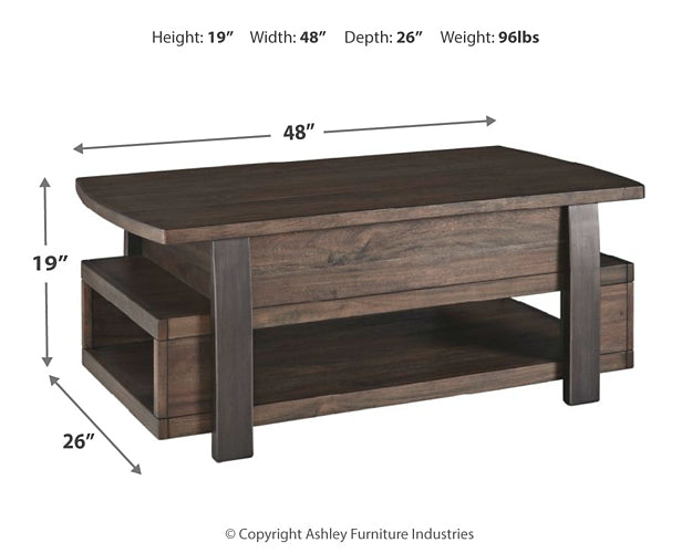 Vailbry Lift Top Cocktail Table Smyrna Furniture Outlet