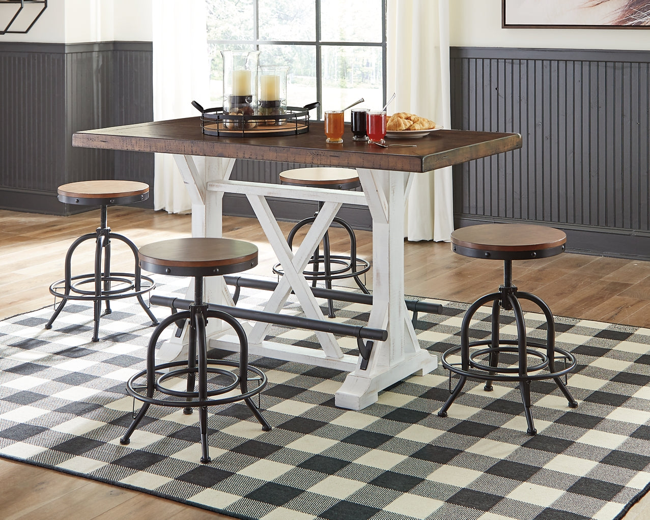 Valebeck Counter Height Dining Table and 4 Barstools Smyrna Furniture Outlet