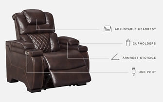 Warnerton PWR Recliner/ADJ Headrest Smyrna Furniture Outlet