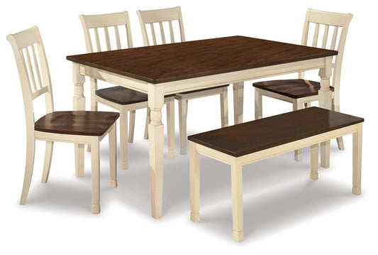 Whitesburg Dining Table and 4 Chairs and Bench Smyrna Furniture Outlet