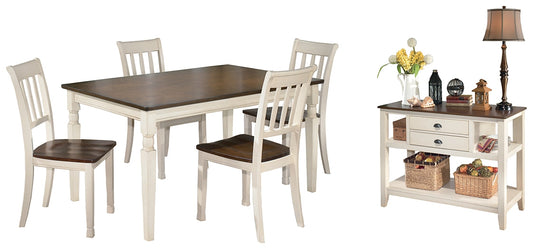 Whitesburg Dining Table and 4 Chairs with Storage Smyrna Furniture Outlet