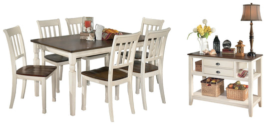 Whitesburg Dining Table and 6 Chairs with Storage Smyrna Furniture Outlet