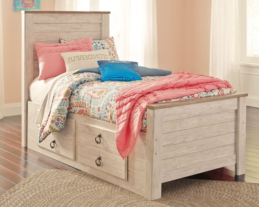 Willowton Full Panel Bed with 2 Storage Drawers Smyrna Furniture Outlet