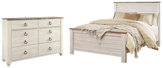 Willowton Queen Panel Bed with Dresser Smyrna Furniture Outlet