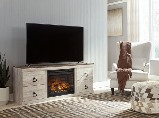 Willowton TV Stand with Electric Fireplace Smyrna Furniture Outlet