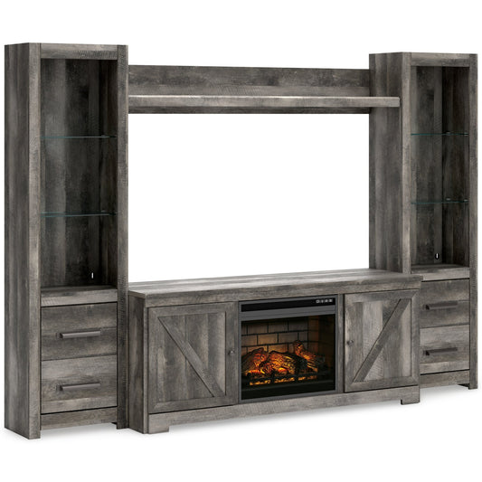 Wynnlow 4-Piece Entertainment Center with Electric Fireplace Smyrna Furniture Outlet