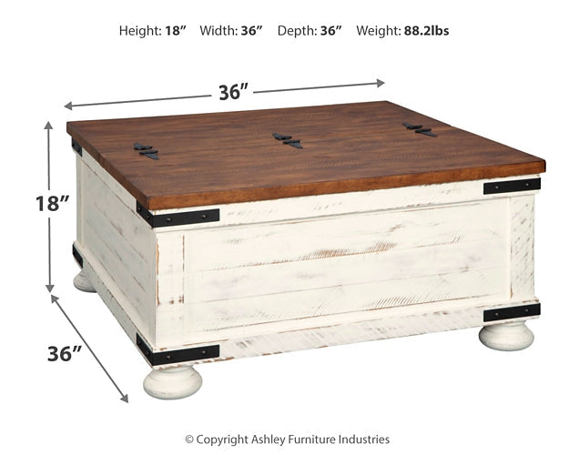 Wystfield Cocktail Table with Storage Smyrna Furniture Outlet