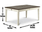 Cayla 64-80 inch Table w/16″ Leaf – Dark Oak& White