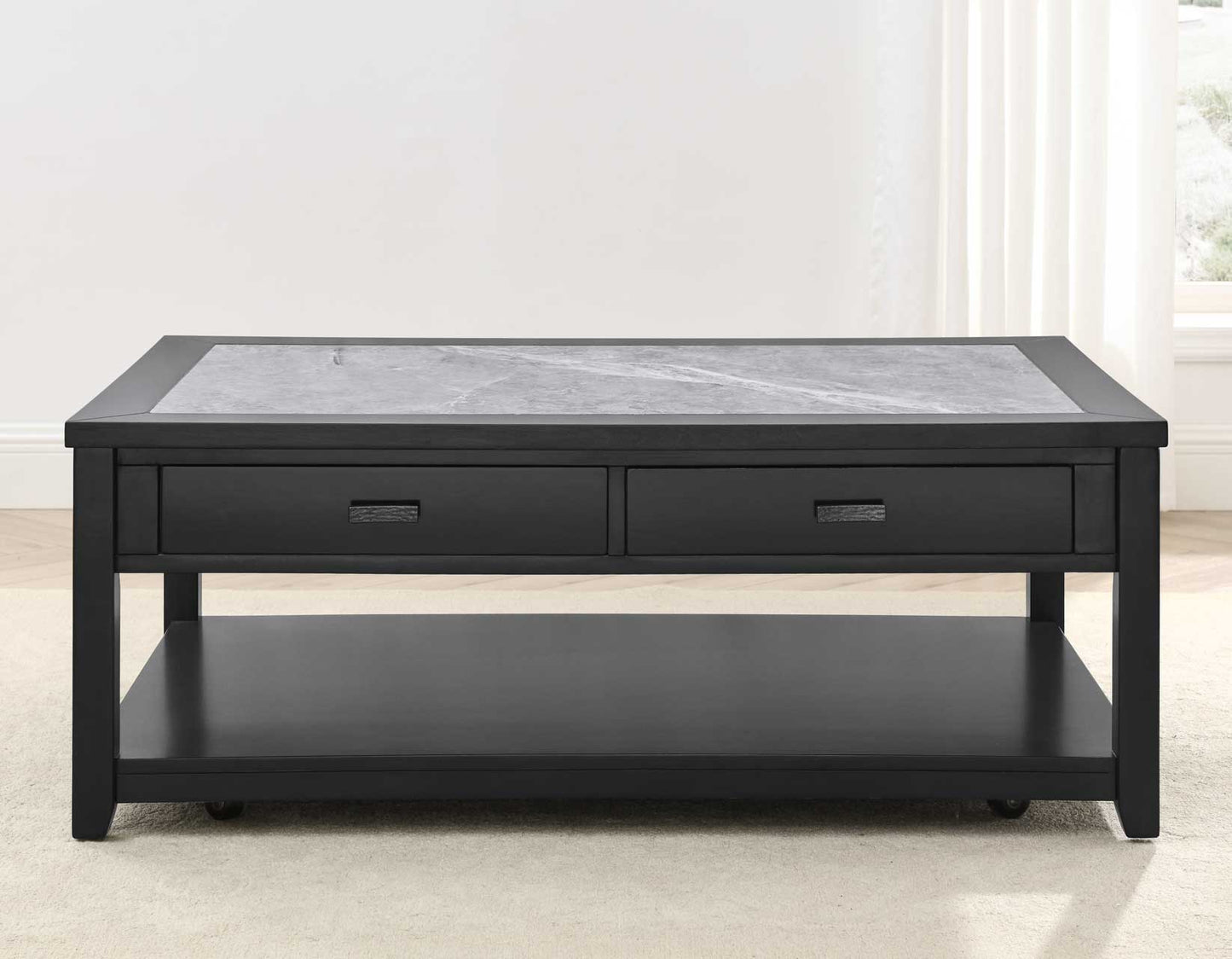 Garvine, Cocktail Table, Sintered Stone, Castered