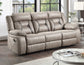 Tyson Sofa, Manual Reclining, Drop-Down Console and Power Strip, Glider