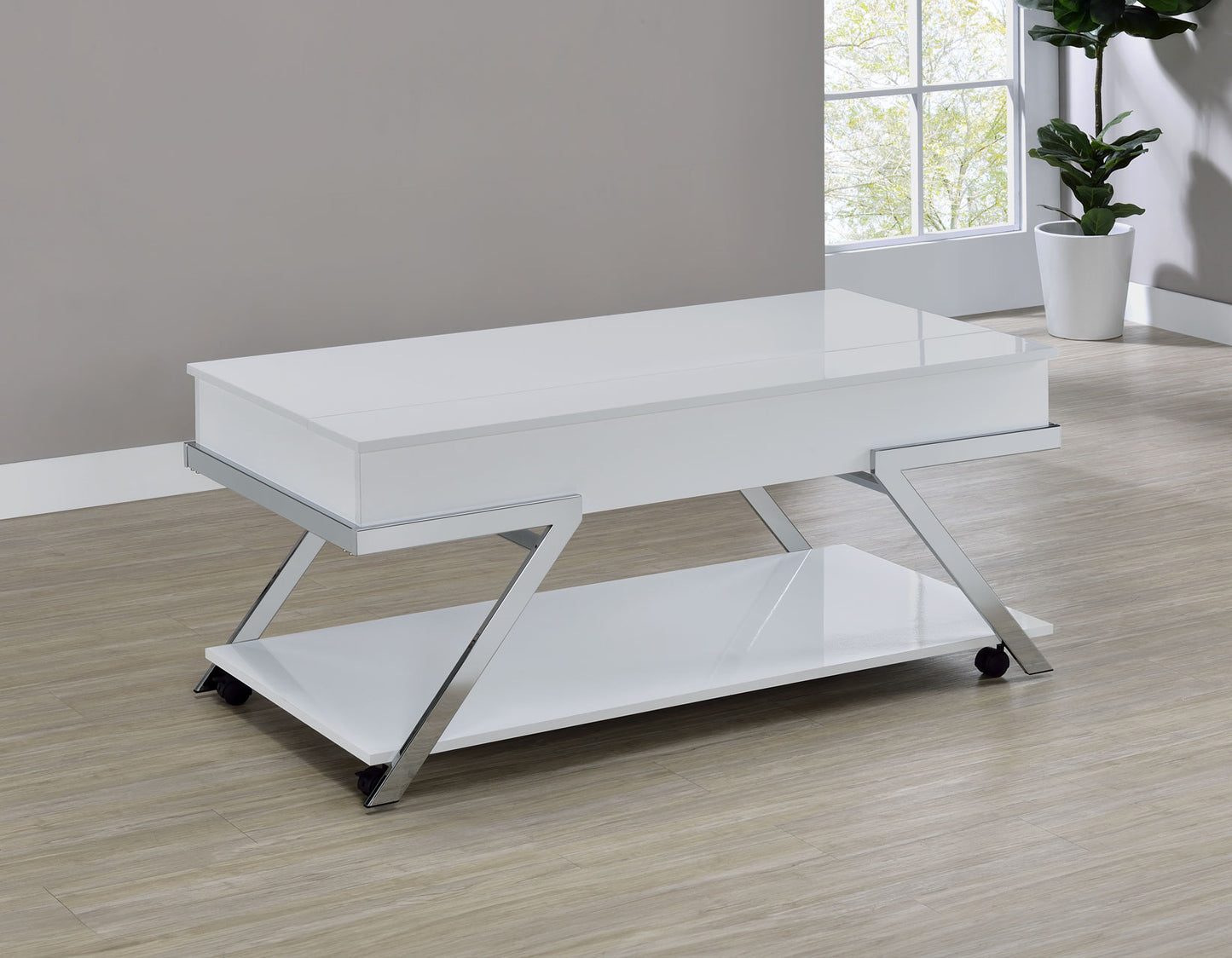 Zena, Lift-Top Cocktail Table, Castered
