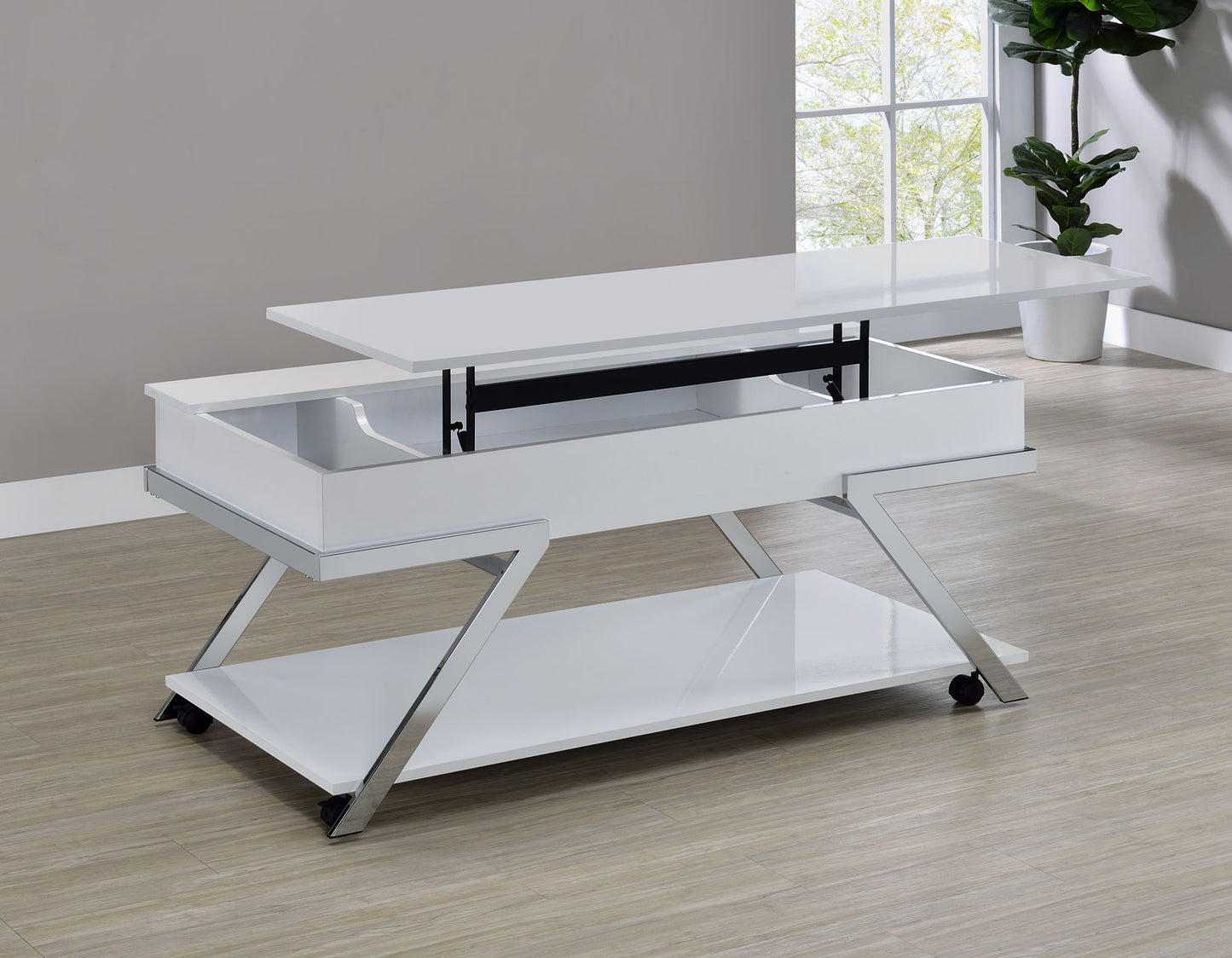 Zena, Lift-Top Cocktail Table, Castered
