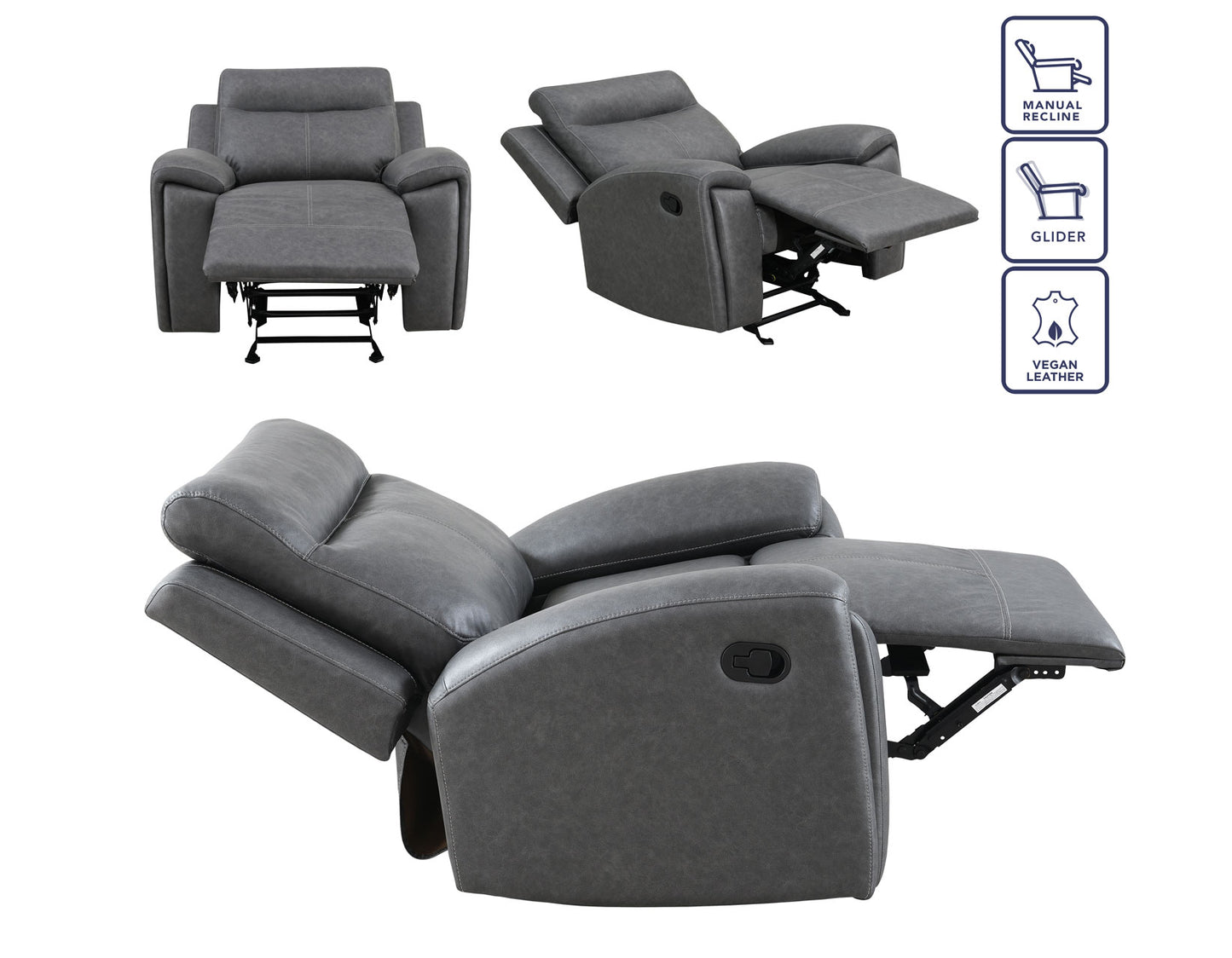 Gaston Recliner, Manual, Glider
