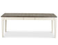 Cayla 64-80 inch Table w/16″ Leaf – Dark Oak& White