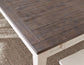 Cayla 64-80 inch Table w/16″ Leaf – Dark Oak& White