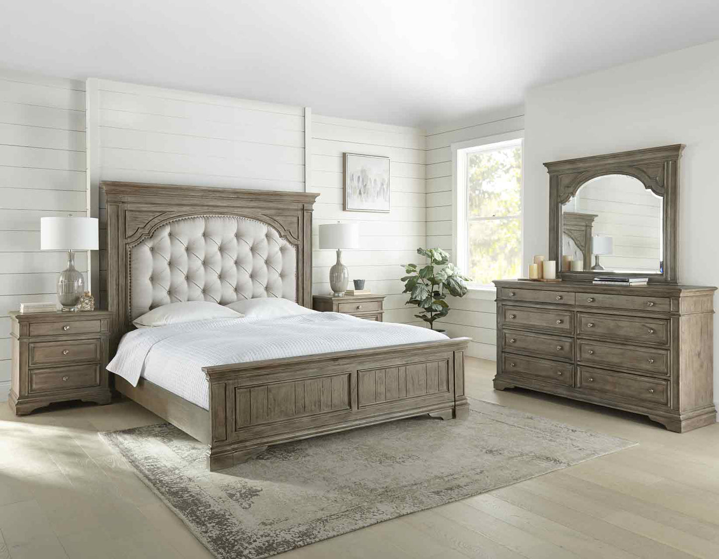 Highland Park King Bedroom Set, Waxed Driftwood
