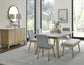 Vida 6-Piece White Marble Dining Set
(Table & 4 Side Chairs)