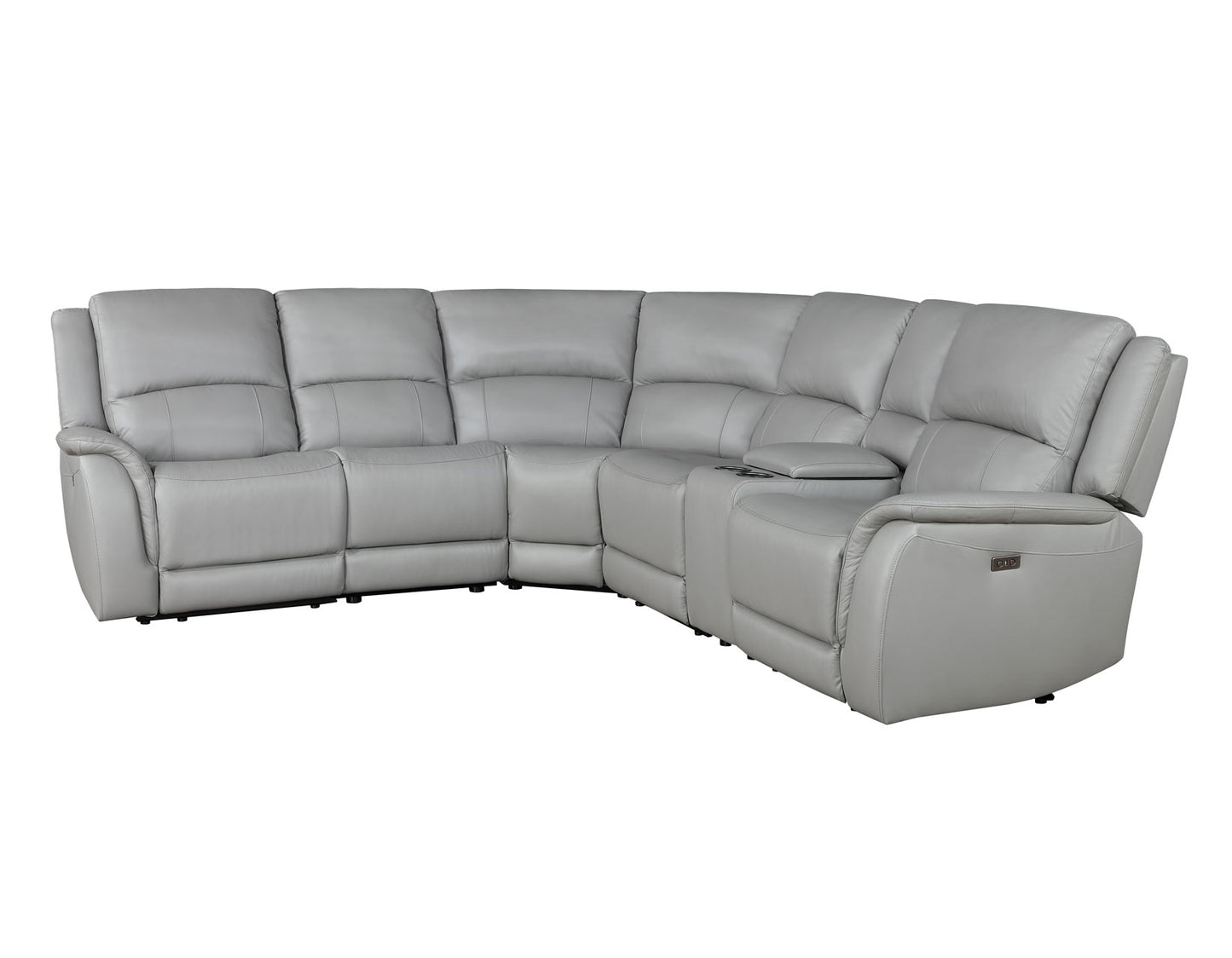 Alexandria Leather 6-Piece Power Reclining Set, Stone