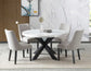 Xena 52-inch Round 5-Piece White Marble Dining Set
(Table & 4 Side Chairs)