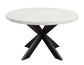 Xena 52-inch Round 5-Piece White Marble Dining Set
(Table & 4 Side Chairs)