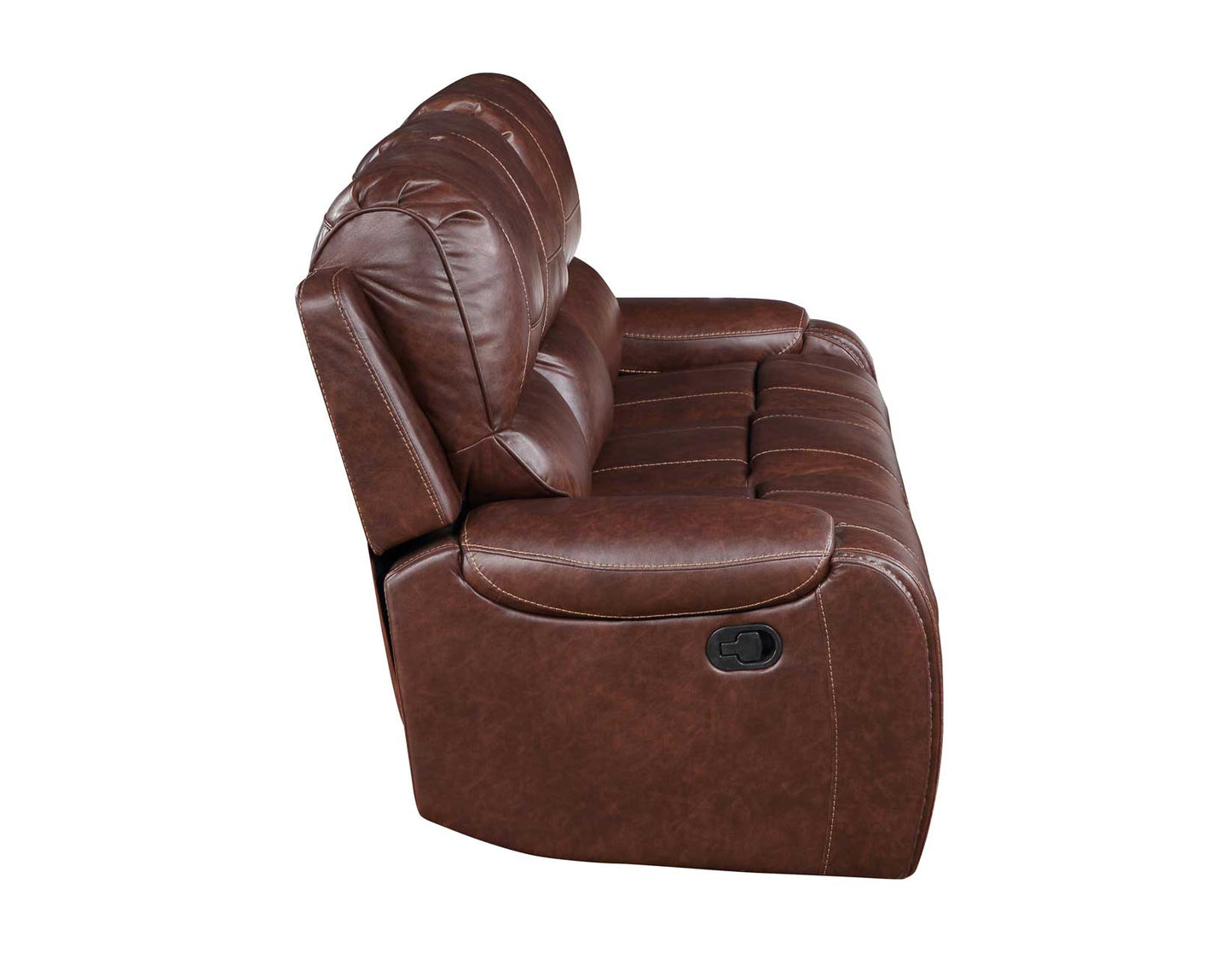 Keily Manual Reclining Sofa w/Dropdown Table, Brown