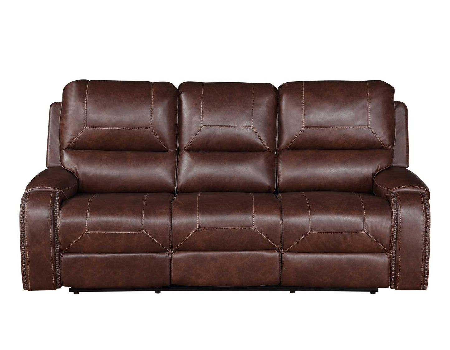Keily Manual Reclining Sofa w/Dropdown Table, Brown