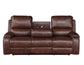 Keily Manual Reclining Sofa w/Dropdown Table, Brown