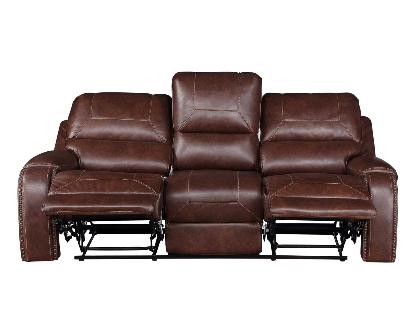 Keily Manual Reclining Sofa w/Dropdown Table, Brown