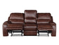 Keily Manual Reclining Sofa w/Dropdown Table, Brown