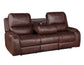 Keily Manual Reclining Sofa w/Dropdown Table, Brown