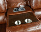 Keily Manual Reclining Sofa w/Dropdown Table, Brown