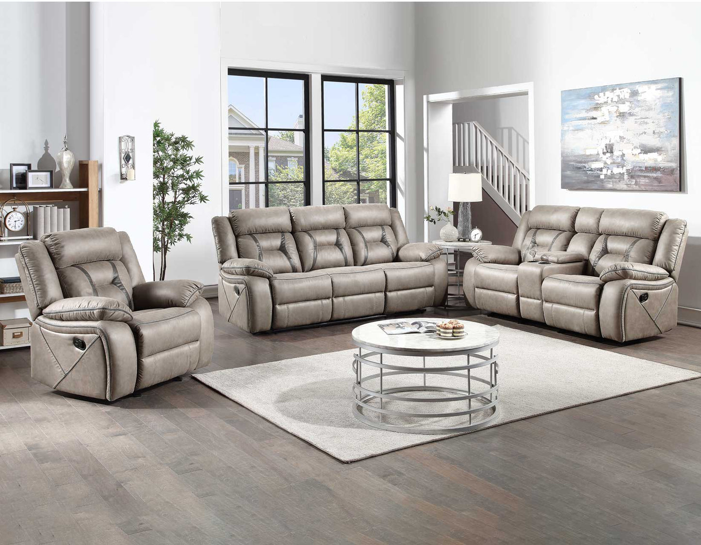 Tyson Console Loveseat, Manual Reclining, Glider