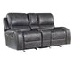 Keily Console Loveseat, Manual Reclining, Glider, Grey