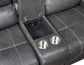 Keily Console Loveseat, Manual Reclining, Glider, Grey