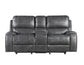 Keily Console Loveseat, Manual Reclining, Glider, Grey