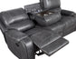 Keily Sofa, Manual Reclining, Drop-Down Console, Grey