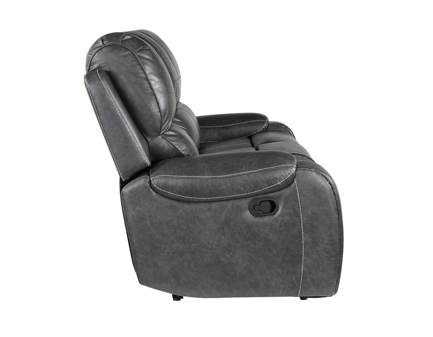 Keily Sofa, Manual Reclining, Drop-Down Console, Grey