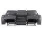 Keily Sofa, Manual Reclining, Drop-Down Console, Grey