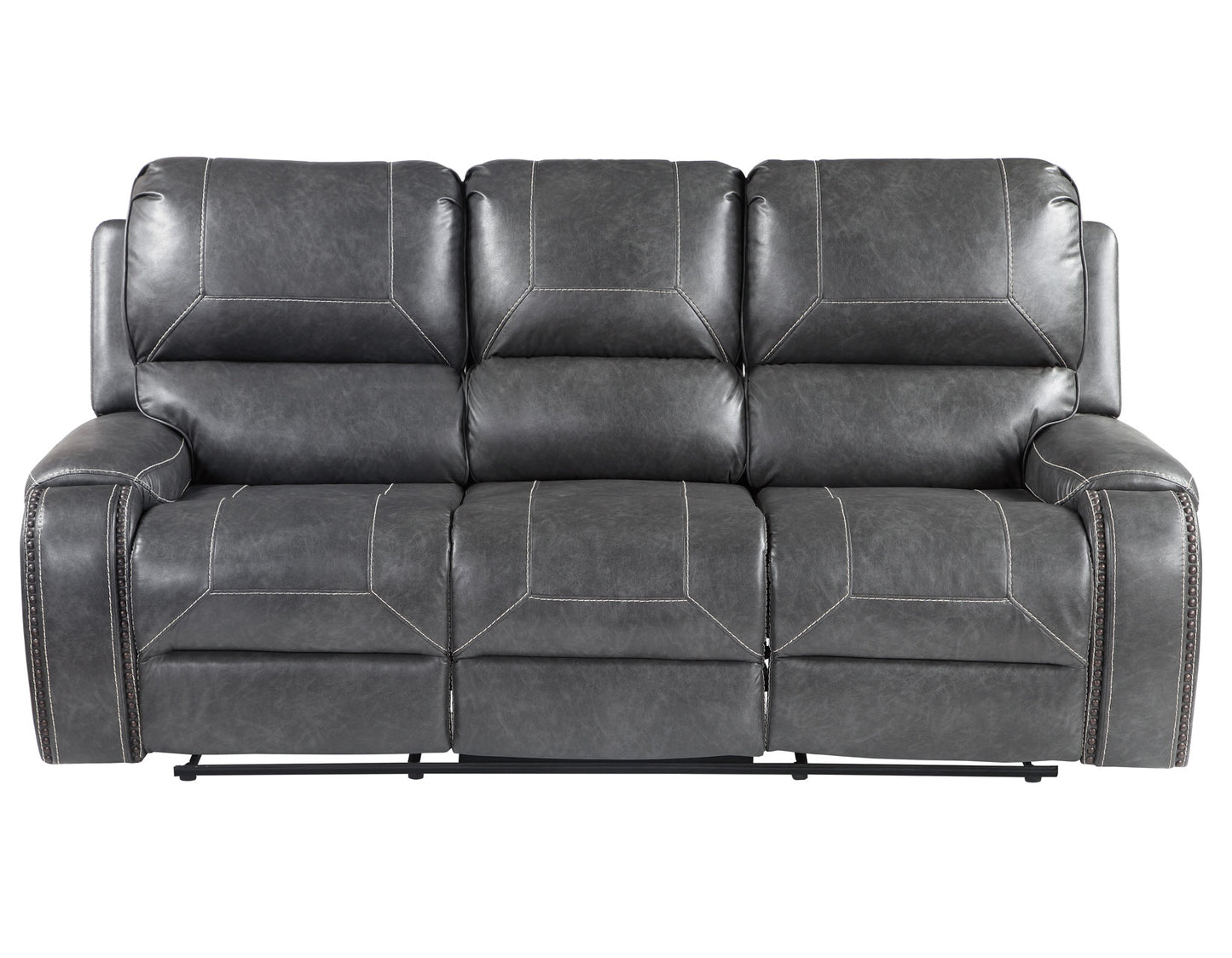 Keily Sofa, Manual Reclining, Drop-Down Console, Grey