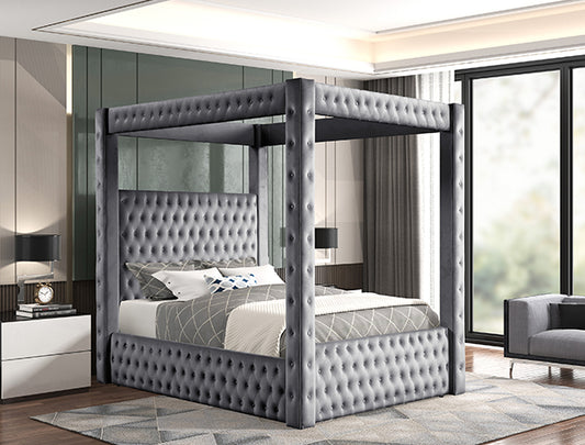 ANNABELLE CANOPY BED GREY