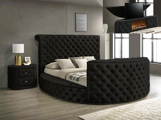 VOLTARE FIREPLACE/TV LIFT BED BLACK
