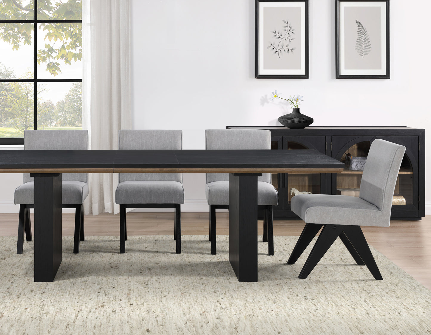Magnolia 5-Piece 80-96″ Dining Set with Side Chair