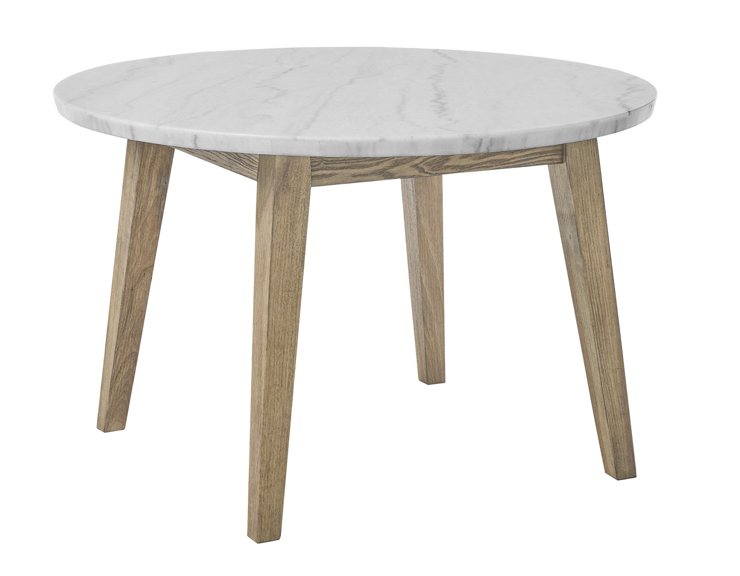 Vida 5-Piece 48″ Round White Marble Dining Set