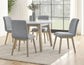 Vida 5-Piece 48″ Round White Marble Dining Set