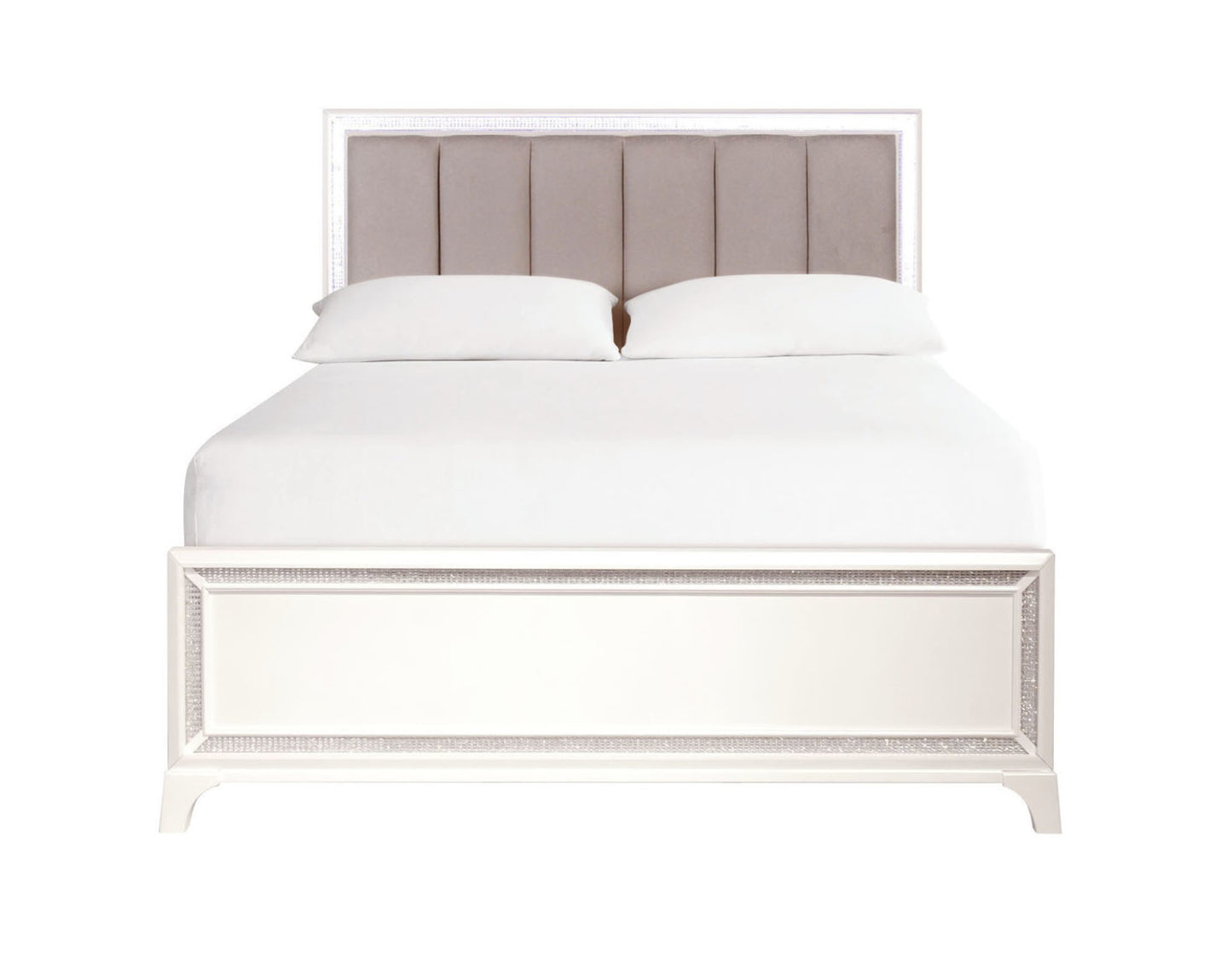 Cassie Queen Illuminating 4-Piece Glam Queen Bedroom Set