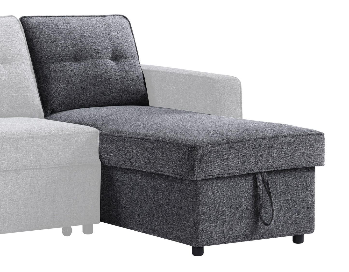 Noah Reversible Storage Chaise, Gray